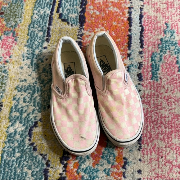Vans Kids Pink Checkered Slip-On Shoes size 12 - Picture 1 of 7